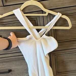 Abercrombie & Fitch White Ribbed Bodysuit